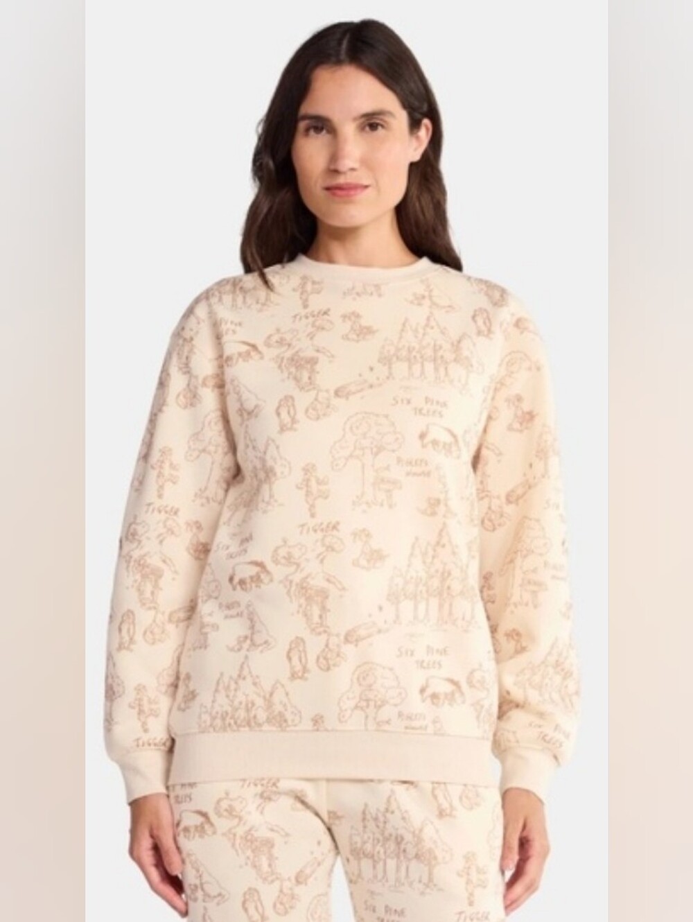 Disney Winnie the Pooh Sketch Print Sweatshirt Med